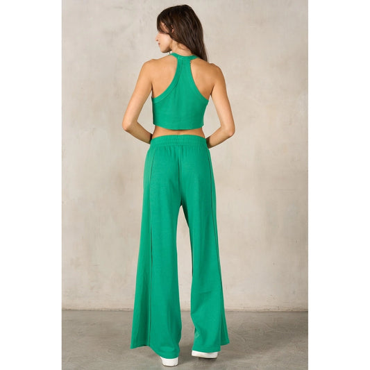 La Biz Halter Top & Wide Leg Pants Set