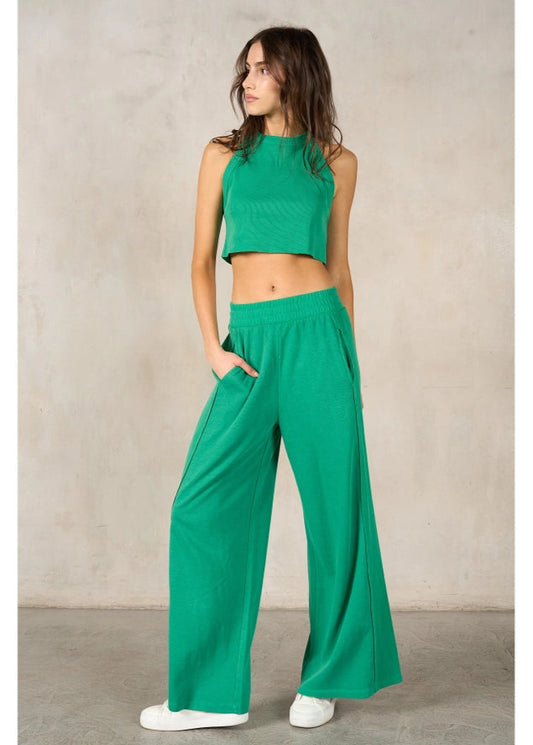 La Biz Halter Top & Wide Leg Pants Set