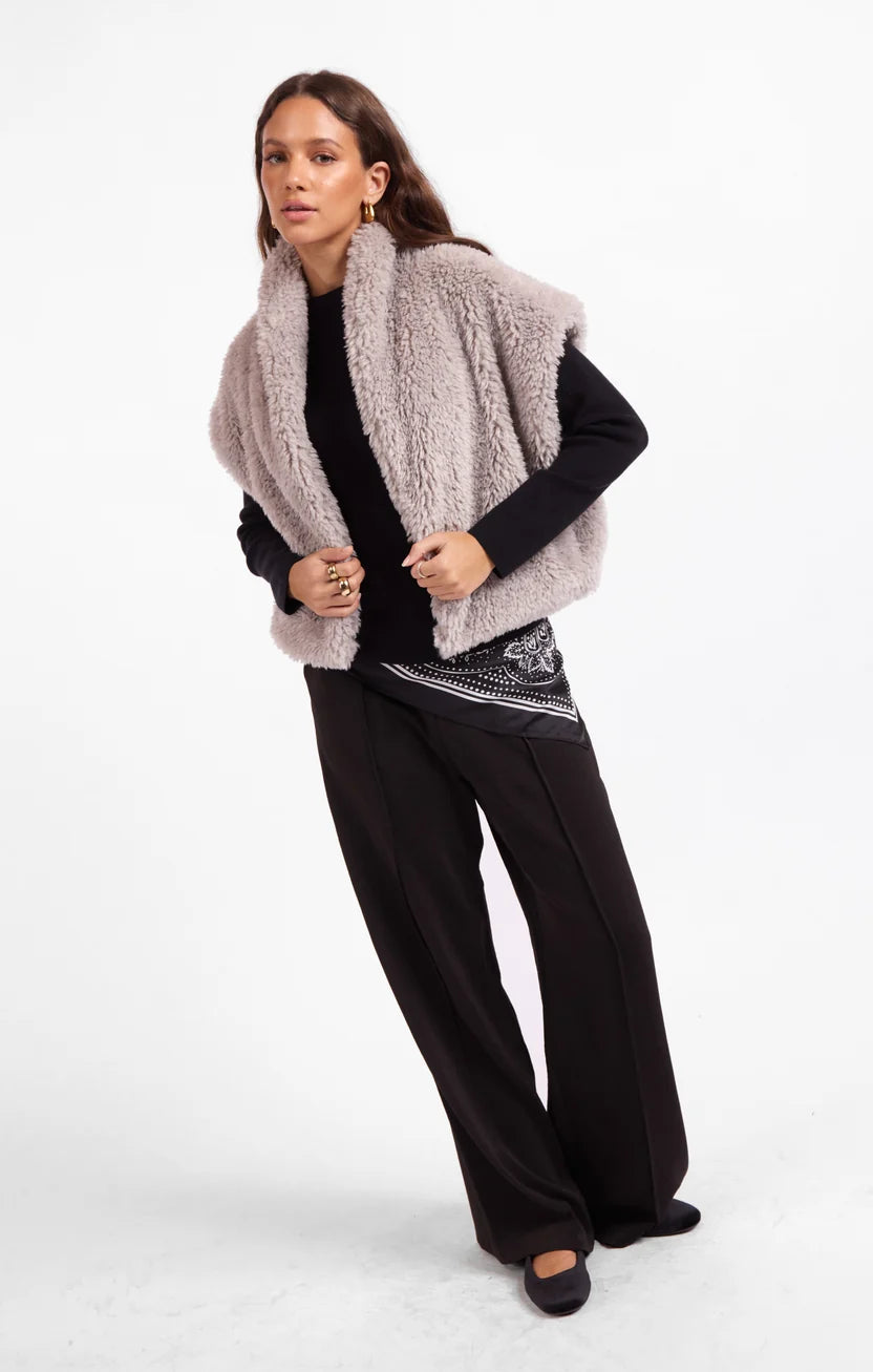 Sage the Label Lainey Fur Vest - Grey