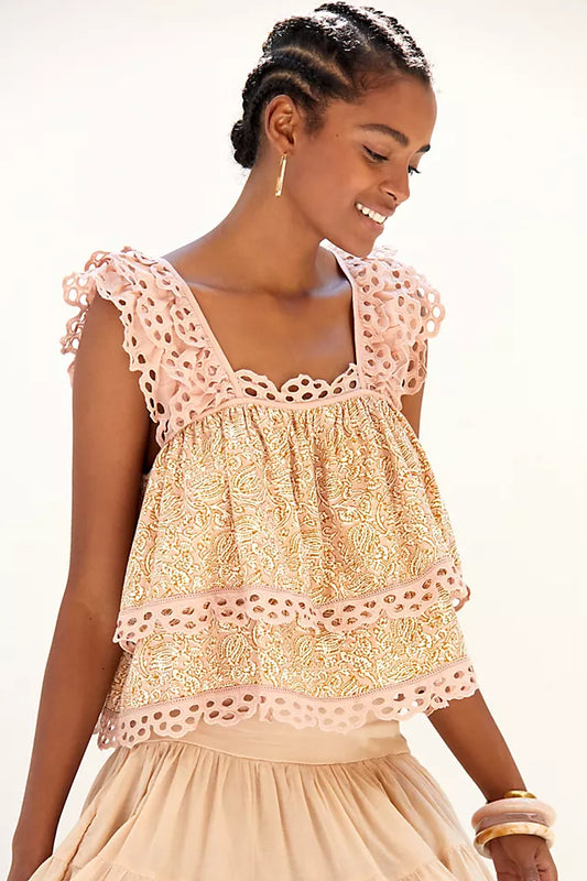 Let Me Be Eyelet Tank Top