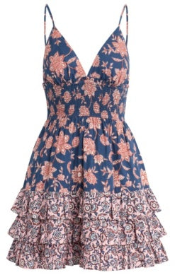 Bila 77 Lorena Mini Ruffled Dress - Blue Iris