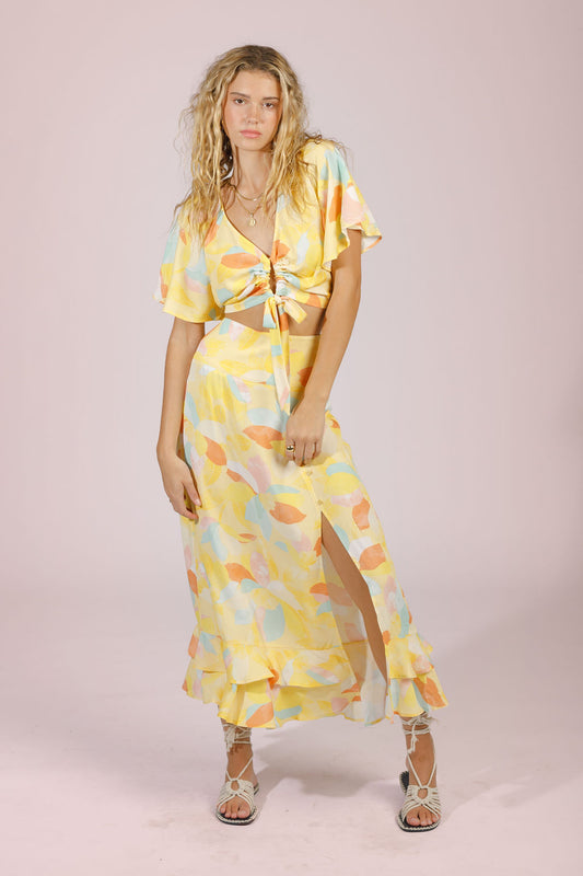 Band of the Free Marbella Skirt - Yellow/Mint