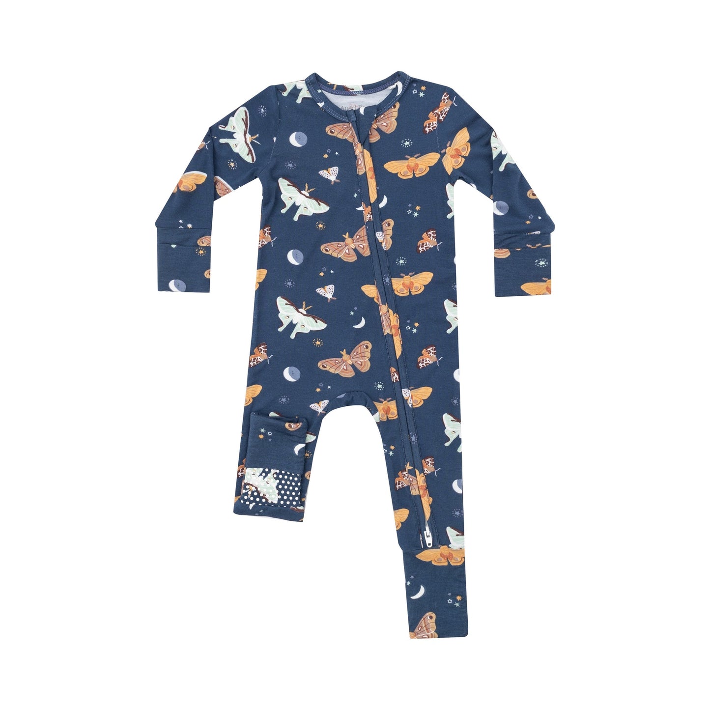 Angel Dear Moth Zipper Onesie- Blue