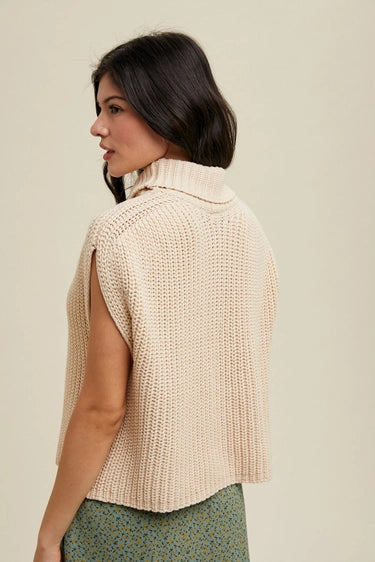 Wishlist Turtleneck Sweater Top - Natural