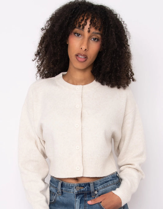 RD Style Neave Long Sleeve Crew Neck Cardigan - Sea Pearl