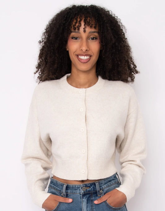 RD Style Neave Long Sleeve Crew Neck Cardigan - Sea Pearl