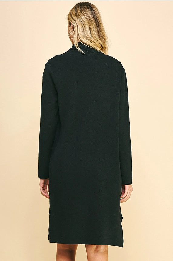 Pinch Open Long Cardigan - Black