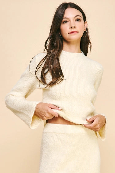 Pinch Soft Yarn Sweater - Cream