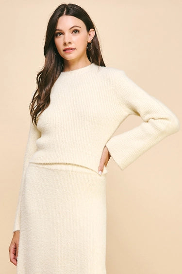 Pinch Soft Yarn Sweater - Cream