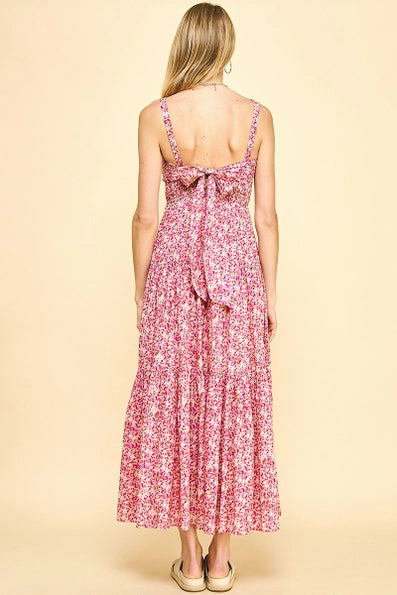 Pinch Tiered Maxi Dress - Pink Multi