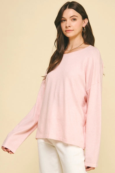 Pinch Soft Yarn Knit Sweater - Pink