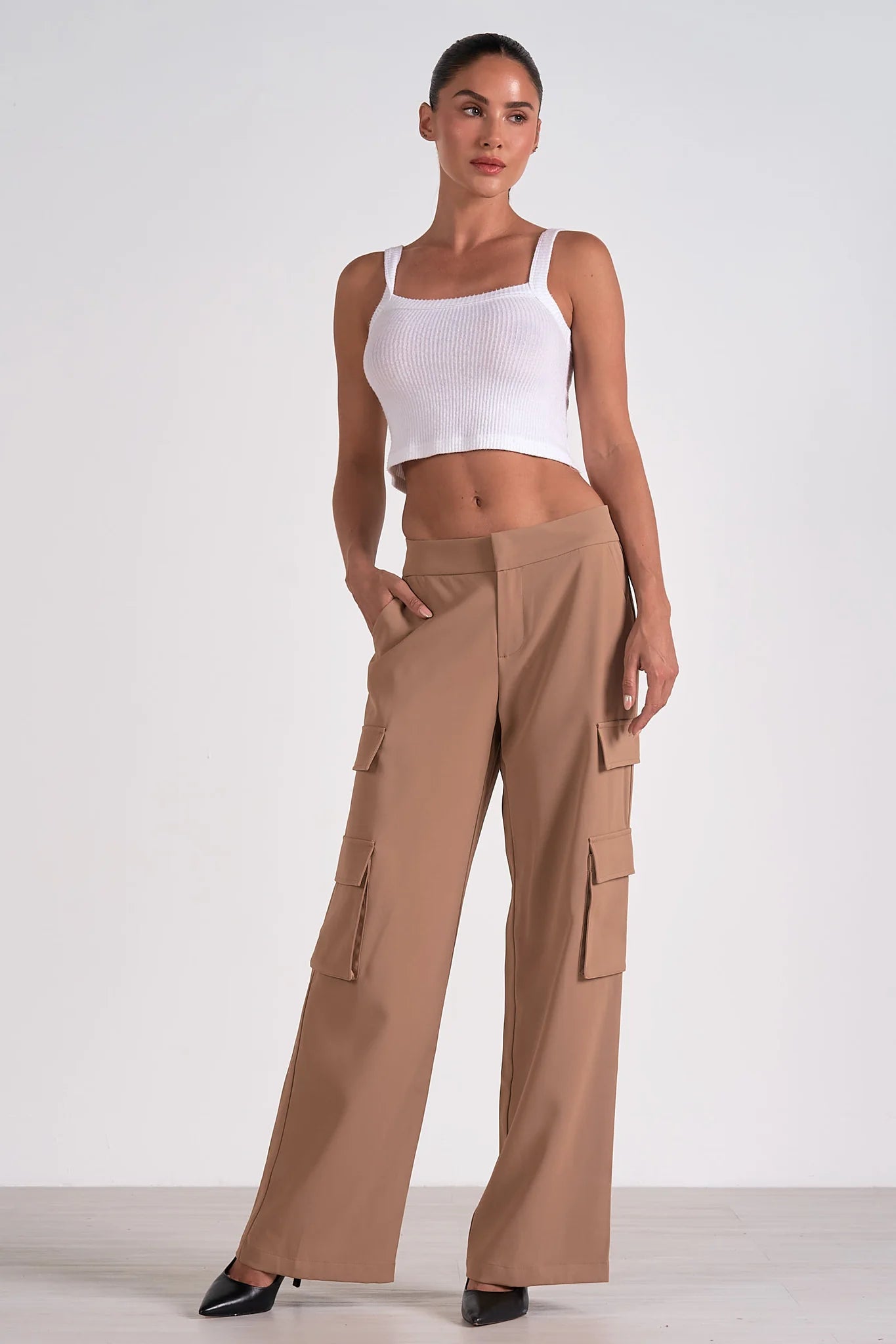 Elan Raja Wide Leg Trousers - Tan