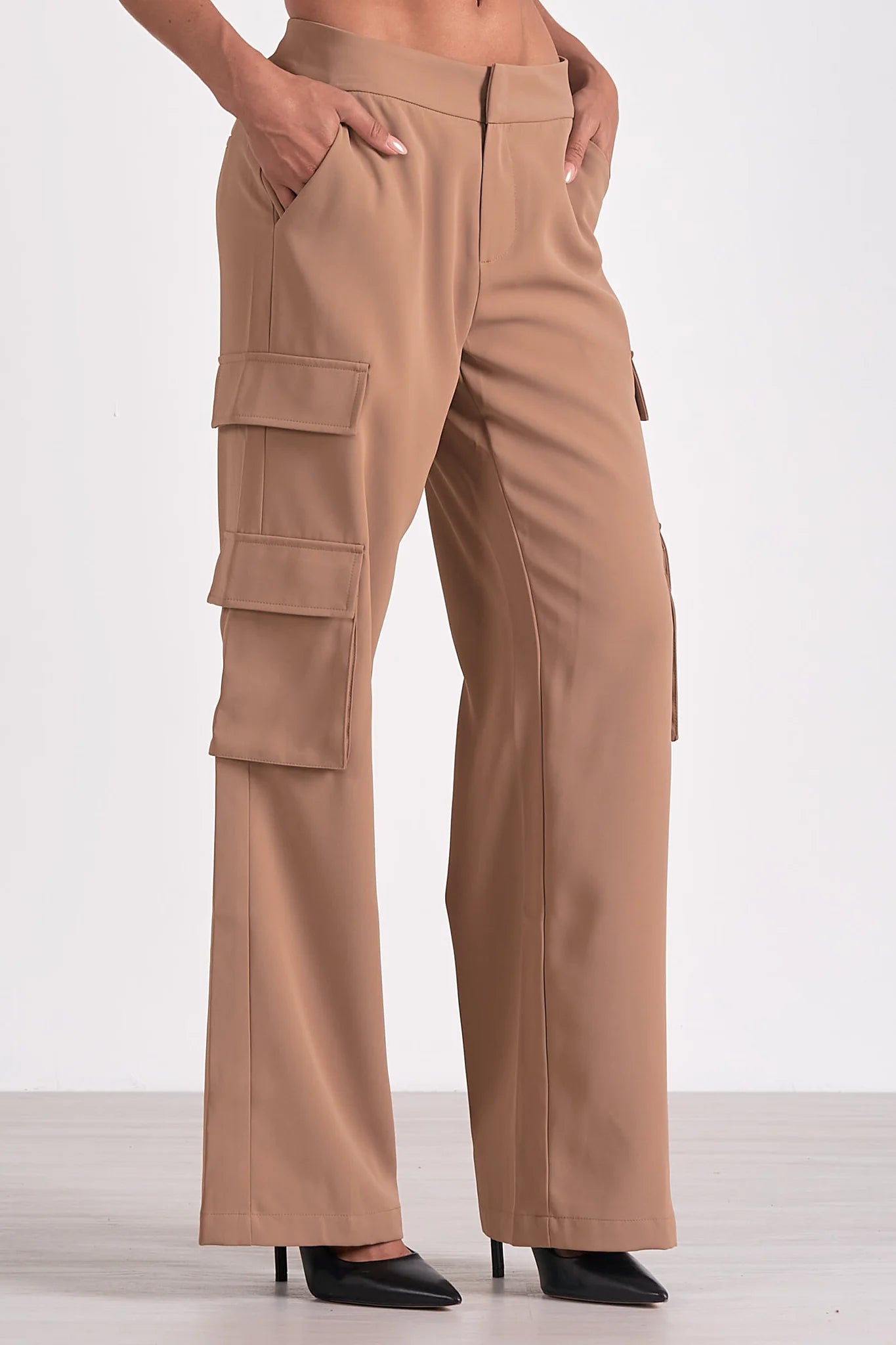 Elan Raja Wide Leg Trousers - Tan