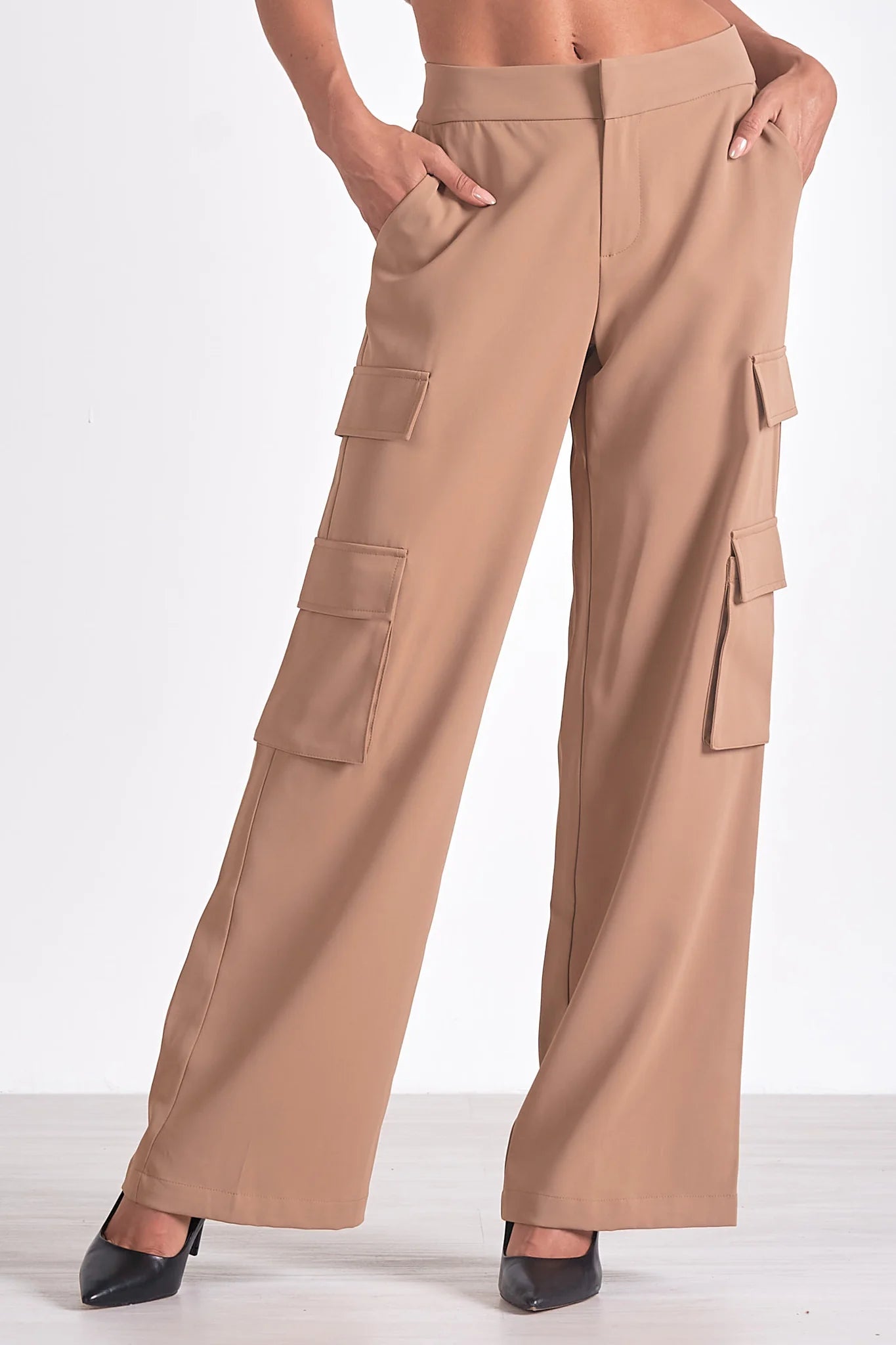 Elan Raja Wide Leg Trousers - Tan