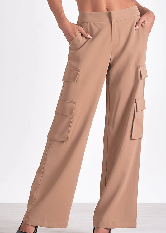Elan Raja Wide Leg Trousers - Tan