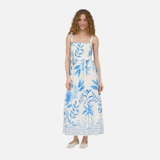 women's floral blue midi dress