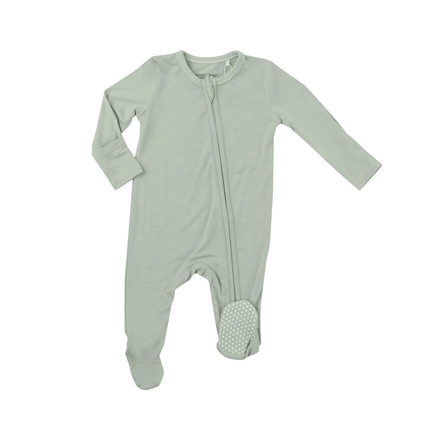 Angel Dear 2 Way Zipper Footie - Seafoam Green Solid