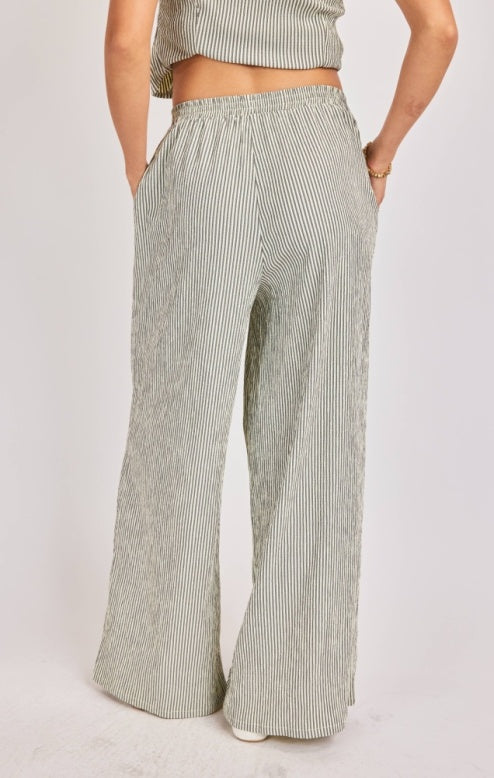 Sadie & Sage See Me Striped Pants - Green