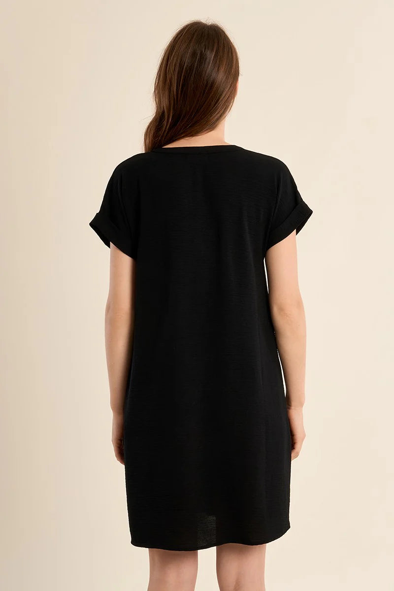 Molly Bracken Short Sleeve Mini Dress - Black
