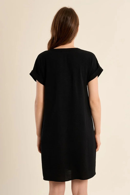 Molly Bracken Short Sleeve Mini Dress - Black