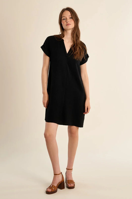 Molly Bracken Short Sleeve Mini Dress - Black