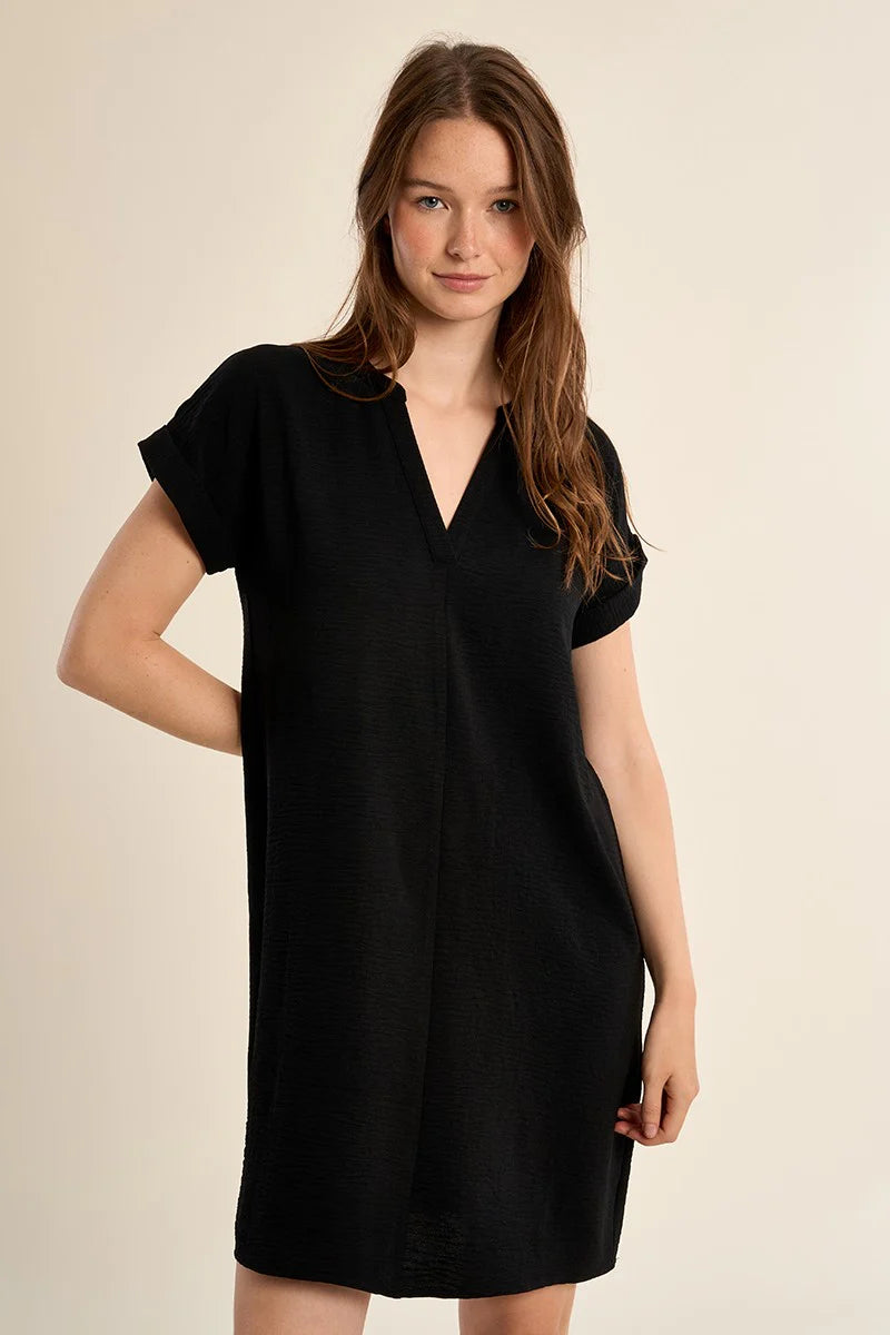 Molly Bracken Short Sleeve Mini Dress - Black