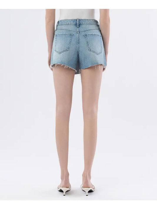 Vervet by Flying Monkey Super High Rise Raw Hem Denim Skort
