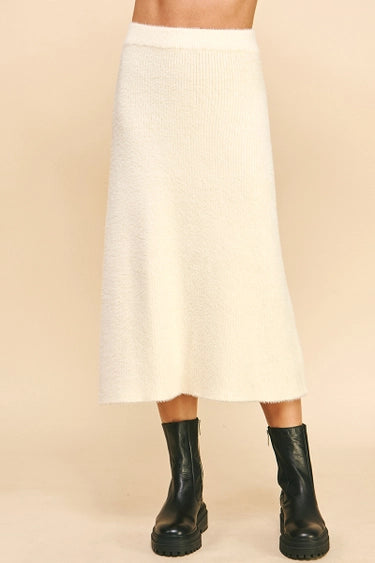 Pinch Soft Yarn Maxi Skirt - Cream