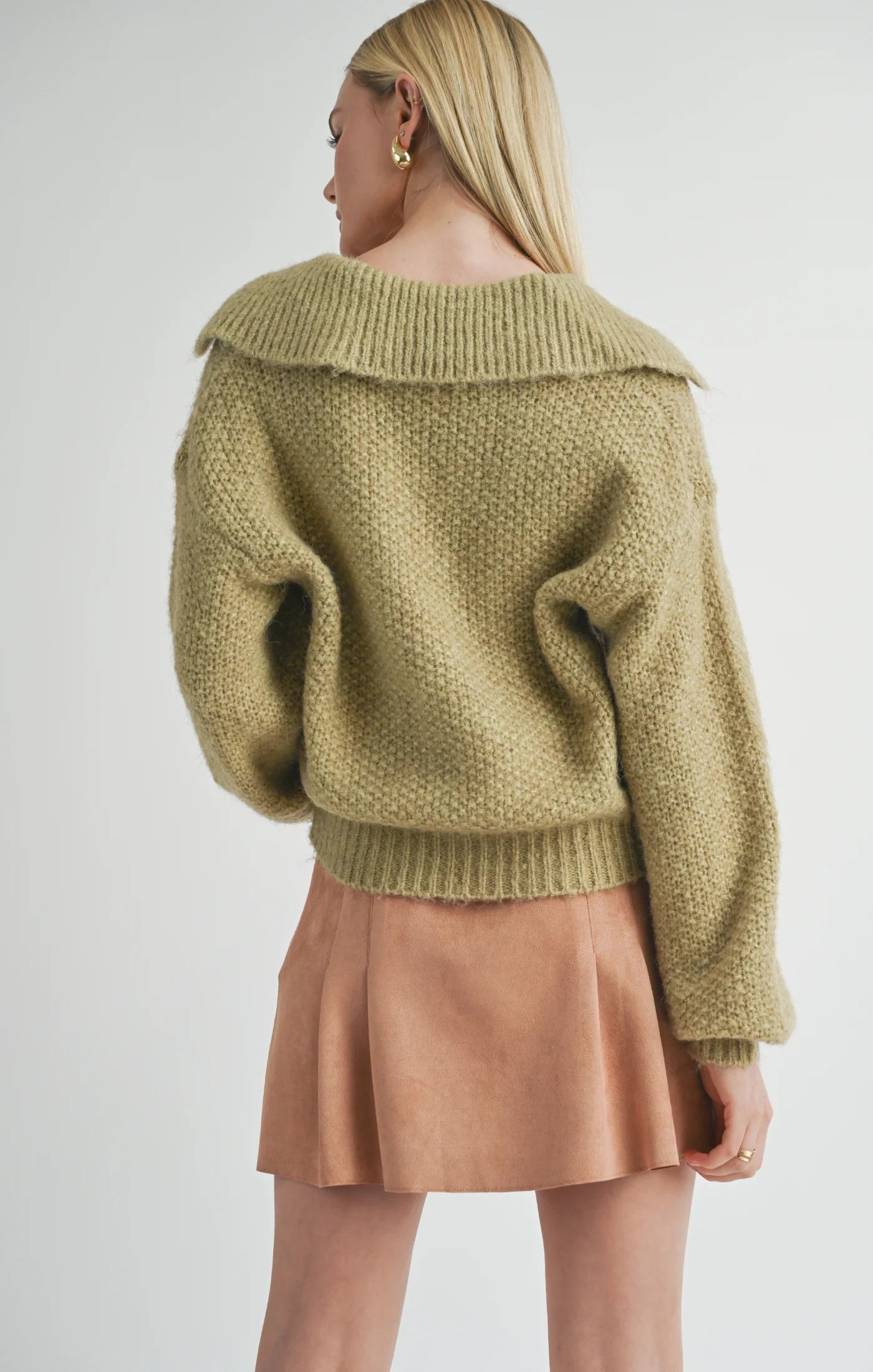 Sage the Label Sophia Laced Up Sweater - Sage