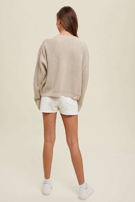 Wishlist Knit Sweater Cardigan - Natural