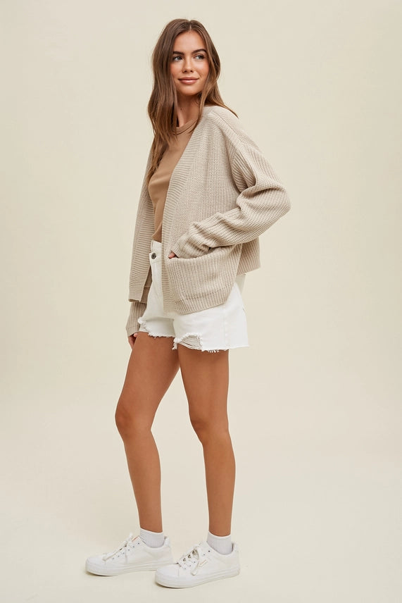 Wishlist Knit Sweater Cardigan - Natural