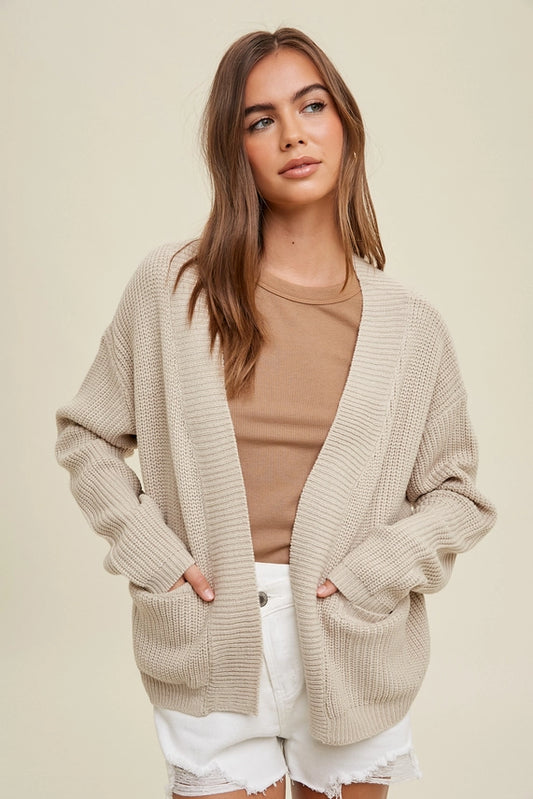 Wishlist Knit Sweater Cardigan - Natural