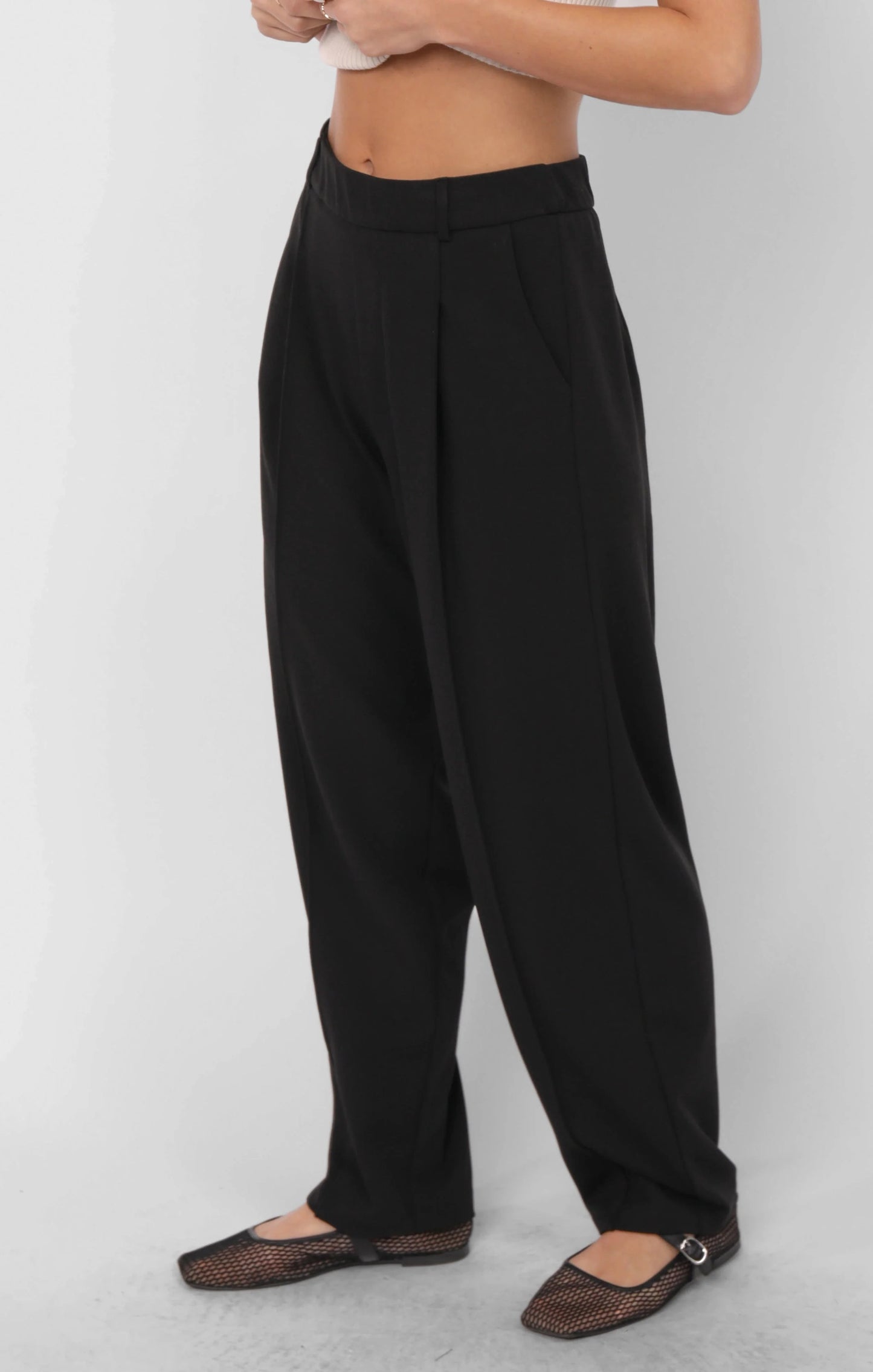 Sadie & Sage Think Poetic Front Seam Tapered Trousers