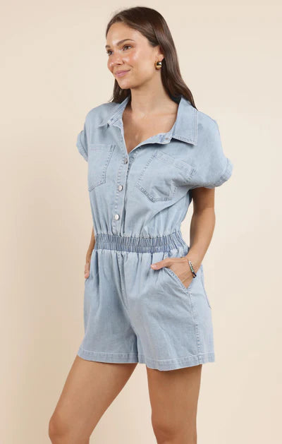 Sadie & Sage Good Luck Denim Romper