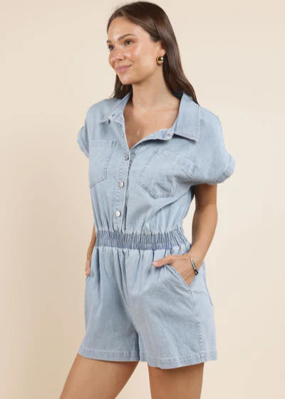 Sadie & Sage Good Luck Denim Romper