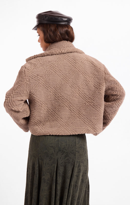 Sage the Label Grove Textured Vegan Fur Jacket
