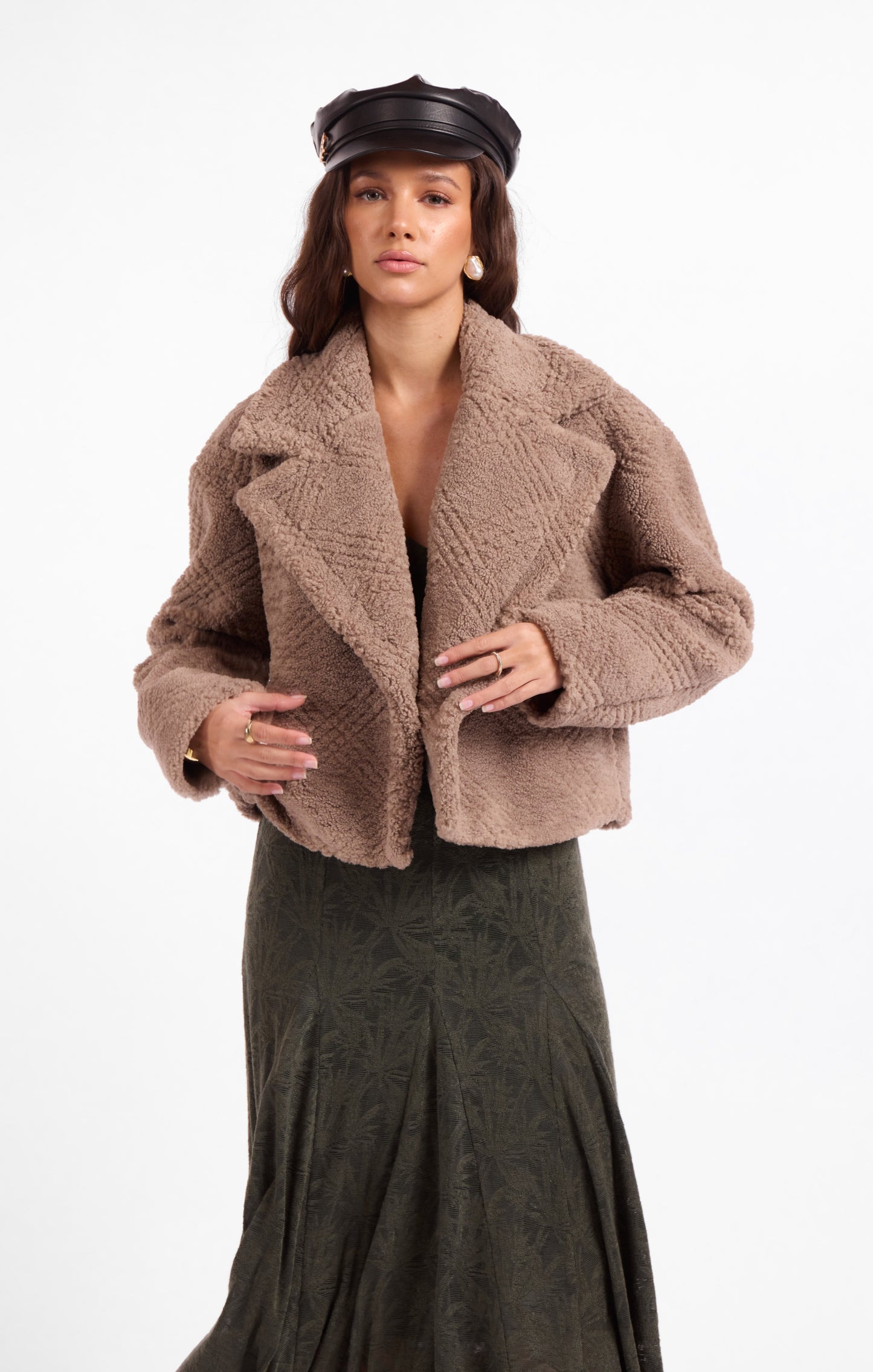 Sage the Label Grove Textured Vegan Fur Jacket