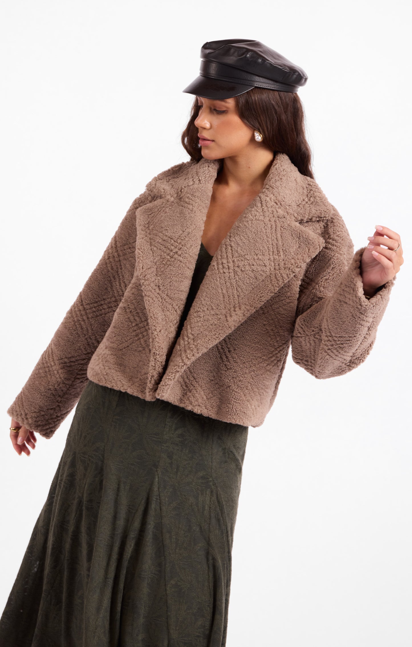 Sage the Label Grove Textured Vegan Fur Jacket