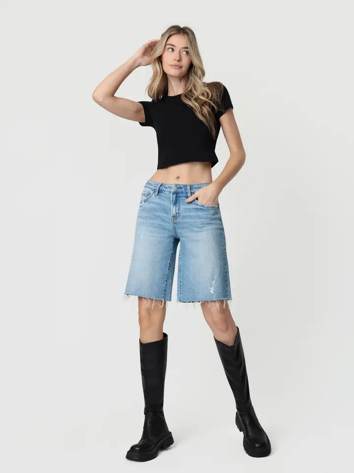 Velvet Monkey Comfort Denim Jorts