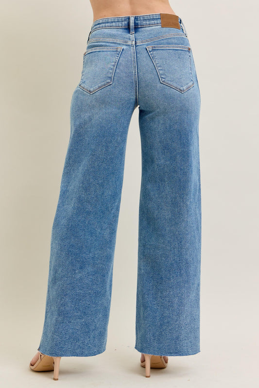 Judy Blue Vintage Wash Wide Leg with Destroy Jean