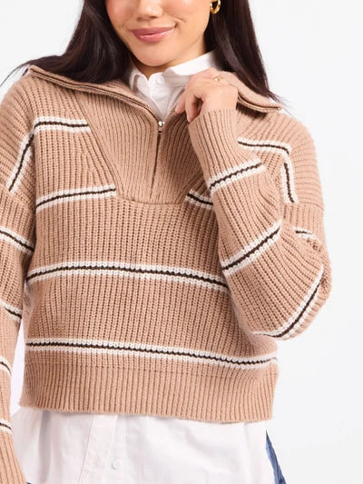 Sadie & Sage Warm Chain Quarter Zip Pullover