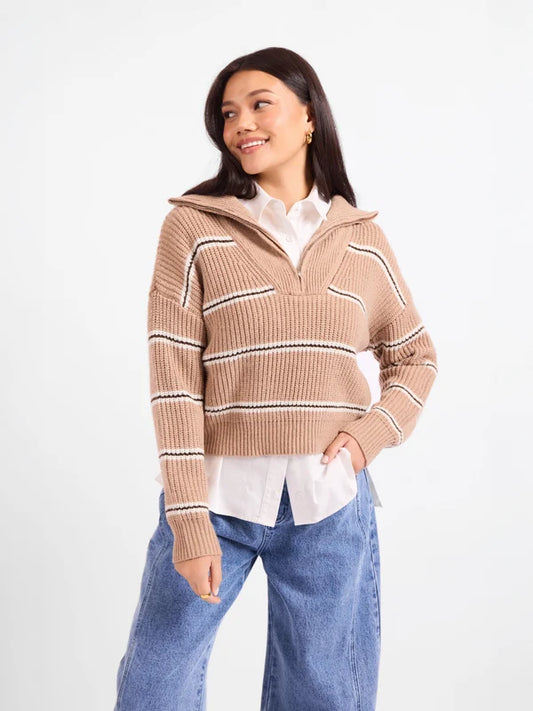 Sadie & Sage Warm Chain Quarter Zip Pullover