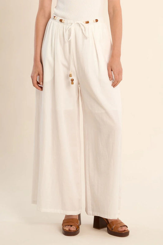 Molly Bracken Shell Woven Pant - White